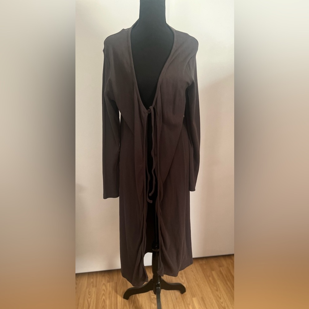 ASOS Grey Long Sleeve Open Cardigan with tie front
